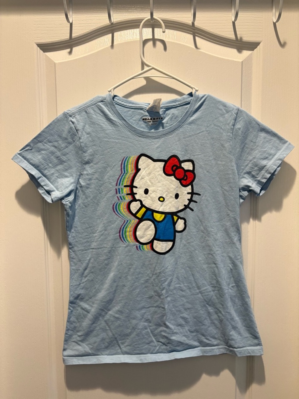 Hello Kitty Light Blue Tee with Rainbow Detail